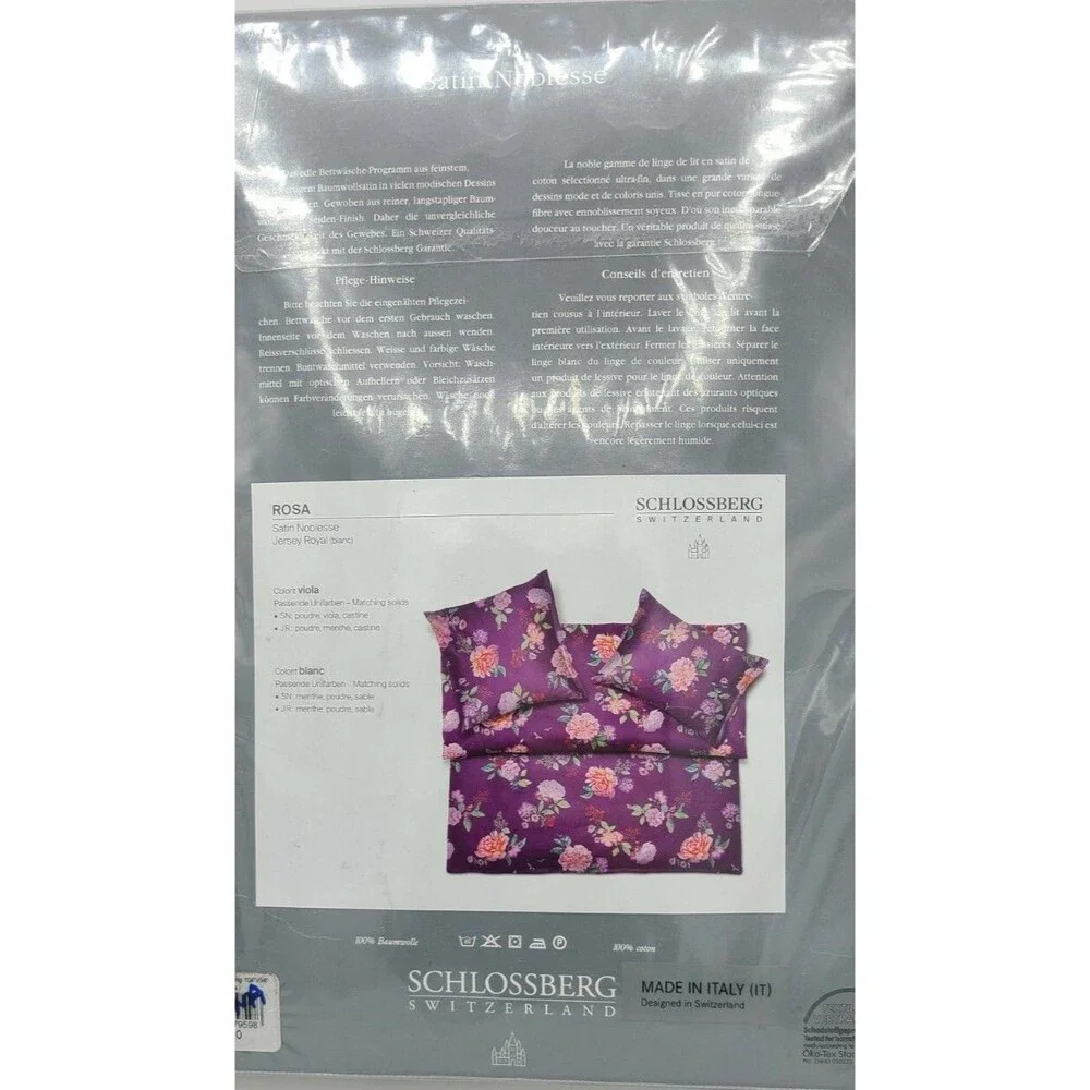 Schlossberg Noblesse Rosa Viola King Duvet + Boudoir Sham NIP - Picture 4 of 5
